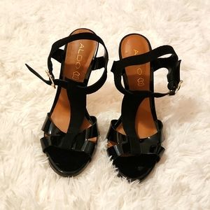 Aldo black heels sandals, US 7.5